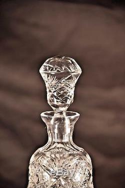BRILLIANT CUT Crystal DECANTER Pear Shape Liquor Whiskey Scotch Brandy Cognac