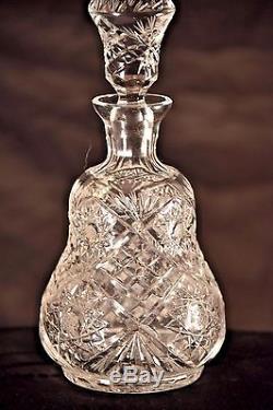 BRILLIANT CUT Crystal DECANTER Pear Shape Liquor Whiskey Scotch Brandy Cognac