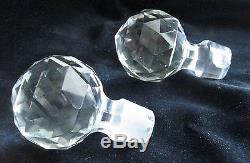 BRILLIANT HEAVY CUT GLASS CRYSTAL LIQUOR DECANTER BOTTLE WITH STOPPER PAIR