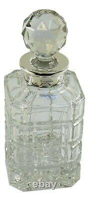 BROADWAY & Co Silver & Crystal Cross Cut DECANTER 10