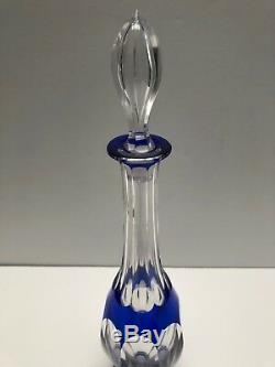 Baccarat Blue Cut To Clear Aperitif Decanter
