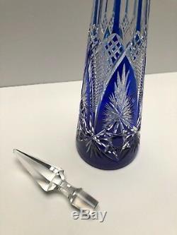 Baccarat Cobalt Blue Cut To Clear Decanter Extremely Rare