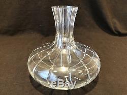 Baccarat Crystal Carafe Vase Decanter Brick Cut Vintage 8 H France Heavy