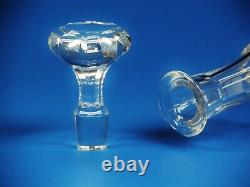 Baccarat Crystal Panel Cut Whiskey & Fine Liquor Decanter From France. Mint, 12 H