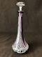 Baccarat Crystal Purple Lavender Cut To Clear Decanter 10 1/4 France Intricate