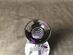 Baccarat Crystal Purple Lavender Cut to Clear Decanter 10 1/4 France Intricate