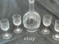 Baccarat Cut Crystal Nancy pattern Cordial Decanter with glasses