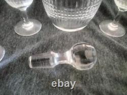 Baccarat Cut Crystal Nancy pattern Cordial Decanter with glasses