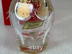 Baccarat France Crystal Harcourt Cut Empire Gold Cordial Liqueur Decanter + Box