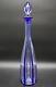 Baccarat French Pyramides Cased Cobalt Cut To Clear Paneled 16 1/2 Decanter