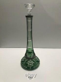 Baccarat Rare And Magnifcent Emerald Cut To Clear And Silver Decanter #252