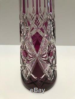 Baccarat'lagny' Amethyst Hand Carved Amethyst Cut To Clear Decanter