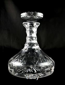 Beautiful Antique / Vintage Lead Crystal flat bottom ships decanter Wine Whisky