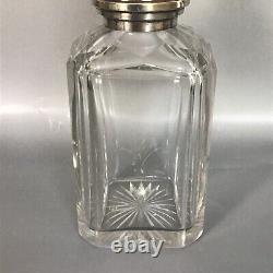 Beautiful Art Deco period cut glass and silver mounted liquor decanter