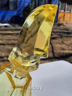 Beautiful Bohemian Citrine Glass Decanter by Rudolf Hlousek Zelezny Brod