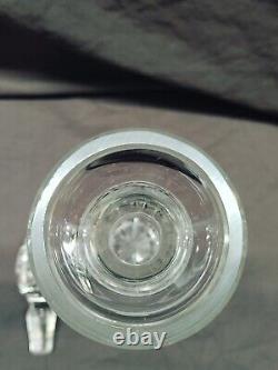 Beautiful Clear Cut Glass Decanter With Stopper 15.5H