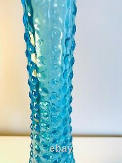 Beautiful Empoli Ice Blue Bubble Genie Bottle Italian Decanter Vintage