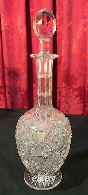 Beautiful Vintage Antique Victorian 13 Brilliant Cut Glass Decanter