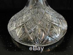 Beautiful Vintage Premium Quality Cut Glass Ship Decanter