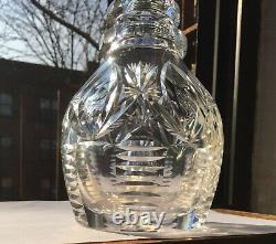 Beautiful vtg French Cut Crystal Spirit Decanter 10.5h St Saint Louis Baccarat