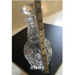 Beautiful vtg French Cut Crystal Spirit Decanter 10.5h St Saint Louis Baccarat