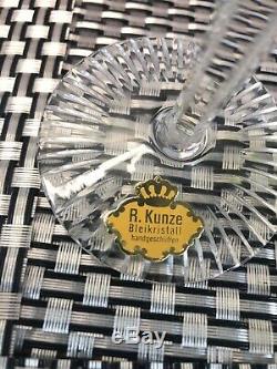 Bleikristall Crystal Bohemian Cut to Clear Wine Glasses (7) & Decanter R Kunze