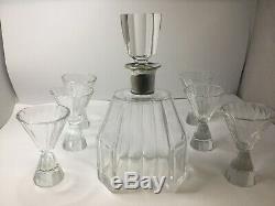 Bohemia Art Deco Cut Glass Decanter and 6 Glasses. Original, Fantastic Style