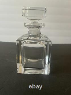 Bohemia Clear Cut Crystal Decanter Square Made In Czechoslovakia