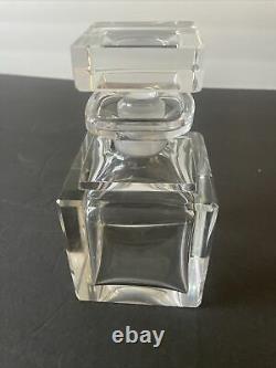 Bohemia Clear Cut Crystal Decanter Square Made In Czechoslovakia