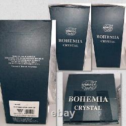 Bohemia Czech Republic Crystal Square Whisky Bottle Hand-cut Queen Lace with Box
