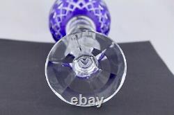 Bohemian 12 Cobalt Blue Cut To Clear Glass Votive Candle Holder Mint