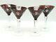 Bohemian Ajka Cut To Clear Crystal 7 Tall Set Of 4 Vintage Martini Glasses Red