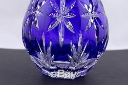 Bohemian Cobalt Blue Cut To Clear Franklin Crystal Horst Belda Decanter Mint