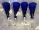 Bohemian Cobalt Blue Cut To Clear Crystal 9.5 Champagne Flute Probably Ajka A+