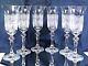 Bohemian Crystal Glass Set Of 6 Champagne Flute Wine Glasses 5 Oz Hand Cut