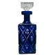 Bohemian Cut To Clear Crystal Decanter 9-in Cobalt Blue Thumbprint Xs Pattern