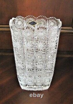 Bohemian Czech Crystal, 10 Vase Hand Cut Queen Lace 24% Lead Glass