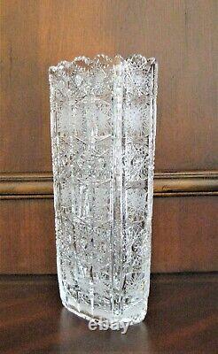 Bohemian Czech Crystal, 10 Vase Hand Cut Queen Lace 24% Lead Glass