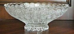 Bohemian Czech Crystal 14 Round Bowl Hand Cut Queen Lace 24% Lead Glass
