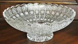 Bohemian Czech Crystal 14 Round Bowl Hand Cut Queen Lace 24% Lead Glass