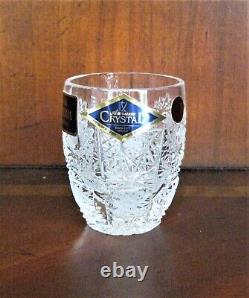 Bohemian Czech Crystal Set of 6 Shot Glass 50 ml/1.5Oz, Hand-cut Queen-lace