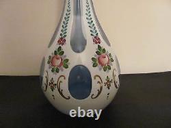 Bohemian Czech Moser White Cut To Clear Blue 16 Decanter Numbered Beautiful