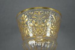 Bohemian Moser Type Engraved & Gilt Art Nouveau Floral Cut Glass Claret Wine A
