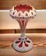 Bohemian Ruby And White Mantle Luster Cut To Cranberry Glass Circa 1890 Read
