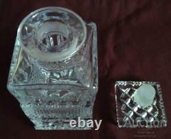 Bohemian Vintage Cut Glass Crystal Decanter Czechoslovakia Excellent Condition