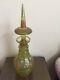 Bohemian Yellow Cut Glass And Enameled Antique Decanter