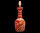 Bohemian Ruby Cut Glass And Enamelled Antique Decanter