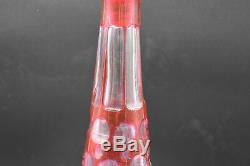 Boston Sandwich Cased Cranberry Cut To Clear Thousand Eye 16 1/2 Decanter