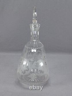 Boston & Sandwich Engraved Floral Cut Flint Glass Brandy Decanter C. 1870-1880s
