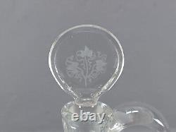 Boston & Sandwich Engraved Floral Cut Flint Glass Brandy Decanter C. 1870-1880s